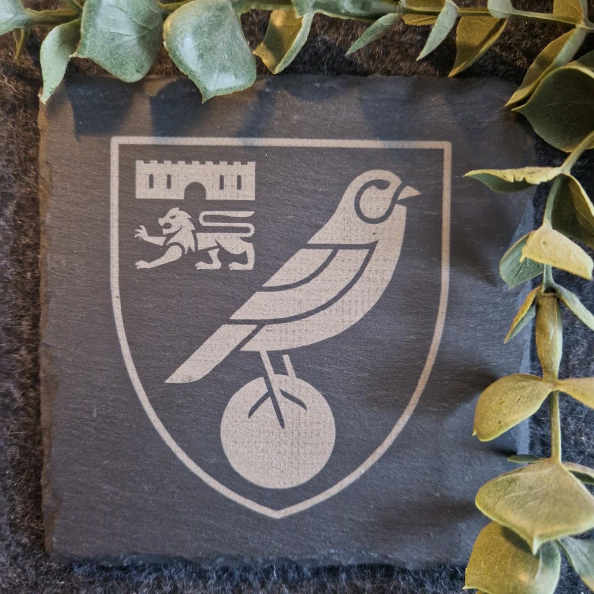 Norwich City Inspired Slate Coaster