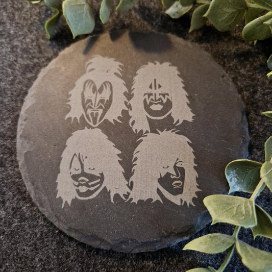 Kiss Rock Band Inspired Slate Coaster
