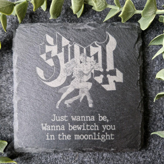 Ghost Band Dance Macabre Lyric Inspired Slate Coaster