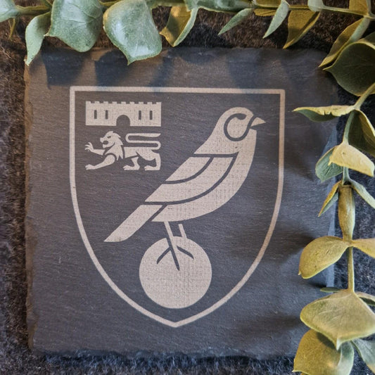 Norwich City Inspired Slate Coaster