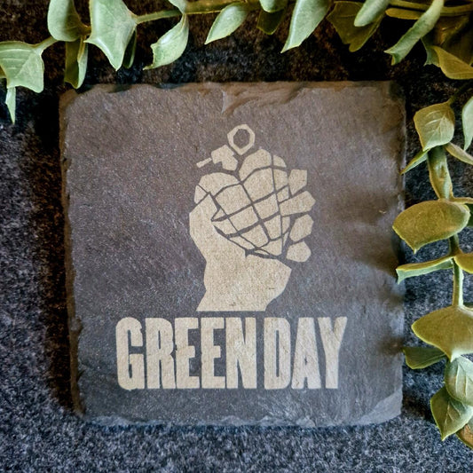 Green Day Inspired Slate Coaster