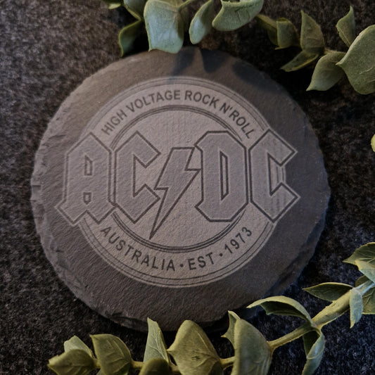 AC/DC Inspired Slate Coaster