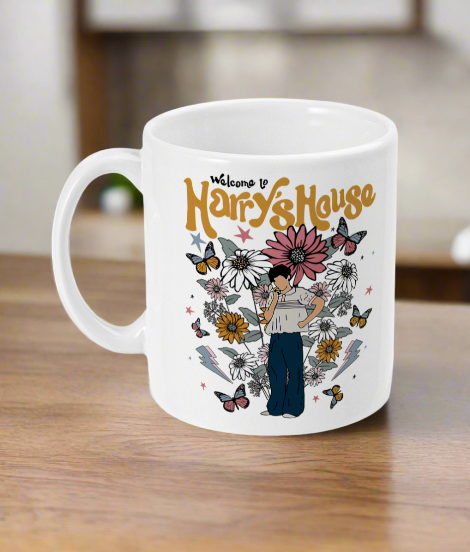 11oz Mug Harry Styles "Welcome to Harry's House" Retro Floral Tea Coffee Gift