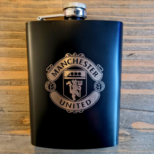 Man U Inspired Hip Flask 8oz