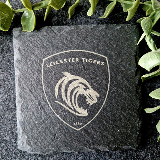 Leicester Tigers Rugby Inspired Slate Coaster