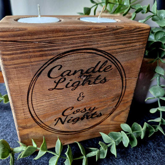 Rustic Reclaimed Wood Candle Holder